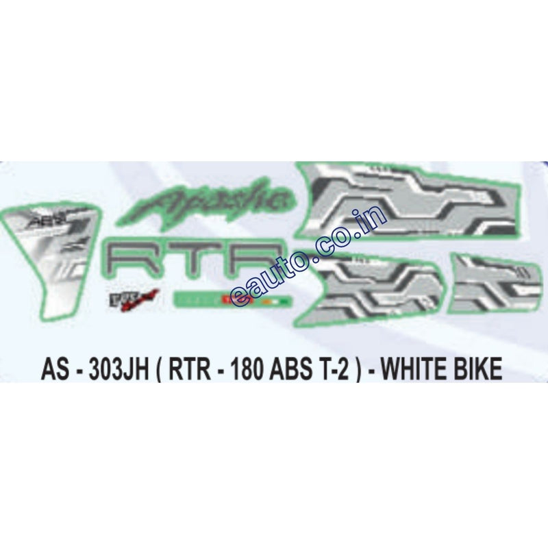 Graphics Sticker Set for TVS Apache RTR 180 | Type 2 | ABS | White Vehicle