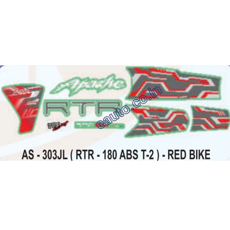 Graphics Sticker Set for TVS Apache RTR 180 | Type 2 | ABS | Red Vehicle