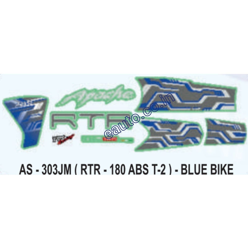 Graphics Sticker Set for TVS Apache RTR 180 | Type 2 | ABS | Blue Vehicle