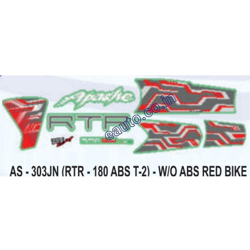Graphics Sticker Set for TVS Apache RTR 180 | Type 2 | Without ABS | Red Vehicle