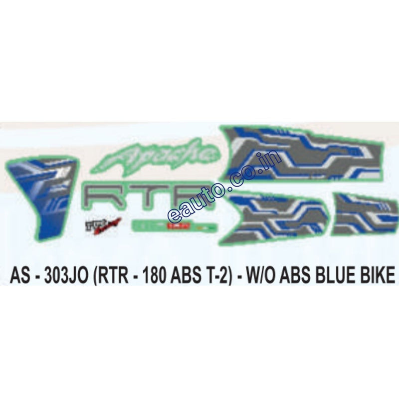 Graphics Sticker Set for TVS Apache RTR 180 | Type 2 | Without ABS | Blue Vehicle