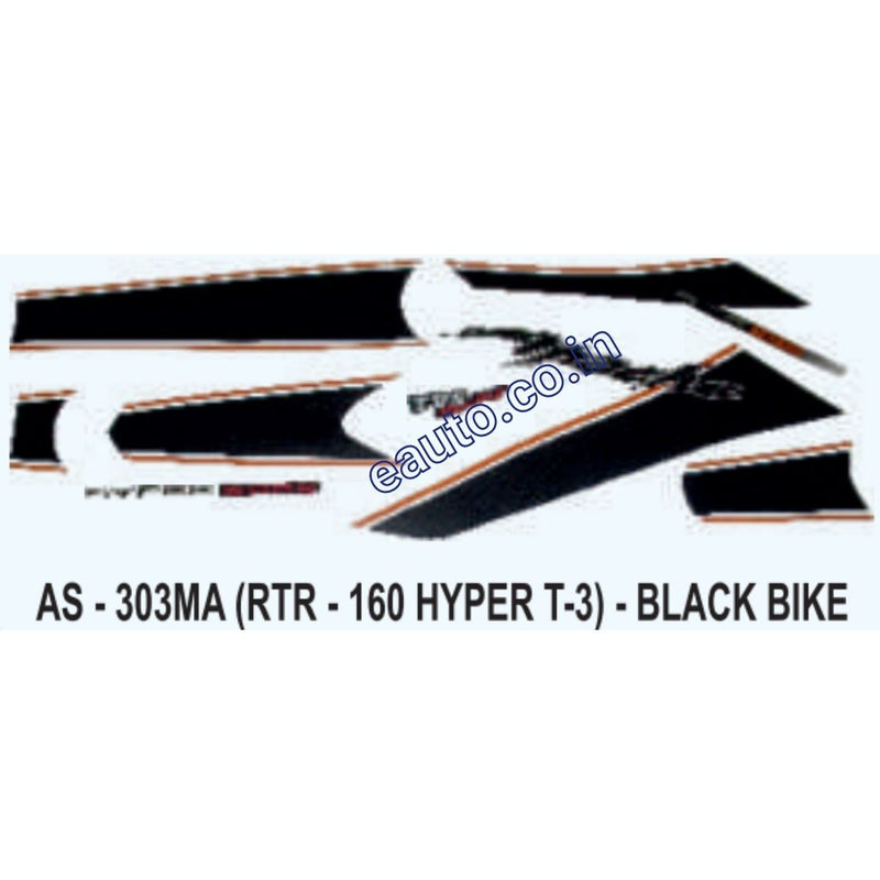 Graphics Sticker Set for TVS Apache RTR 160 Hyper | Hyper Edge Type 3 | Black Vehicle