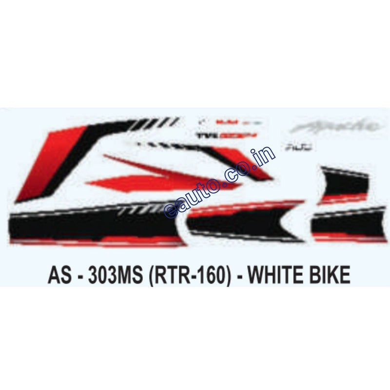 Graphics Sticker Set for TVS Apache RTR 160 | White Vehicle