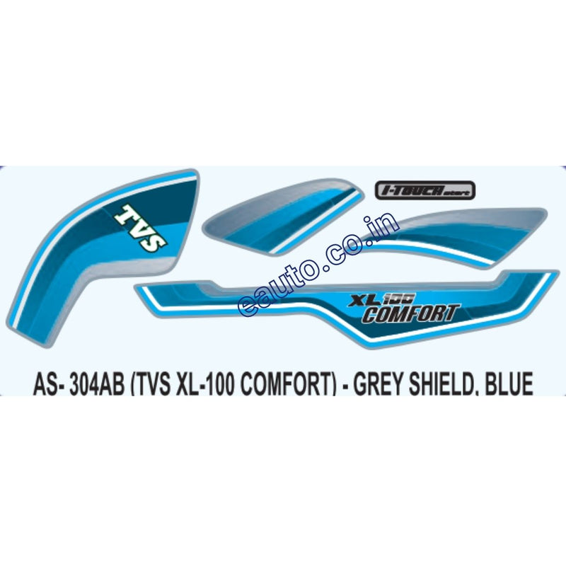 Graphics Sticker Set for TVS XL 100 Comfort | Grey Vehicle | Blue Sticker