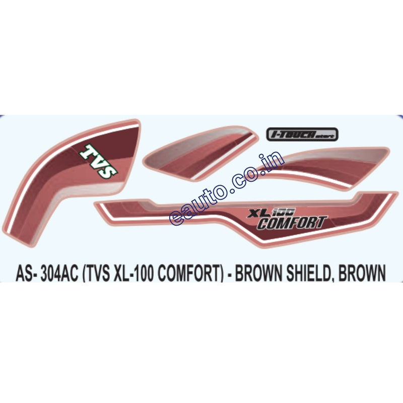 Graphics Sticker Set for TVS XL 100 Comfort | Brown Vehicle | Light Brown Sticker