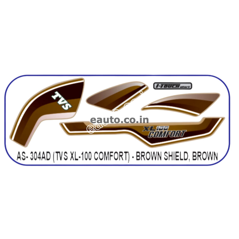 Graphics Sticker Set for TVS XL 100 Comfort | Brown Vehicle | Dark Brown Sticker