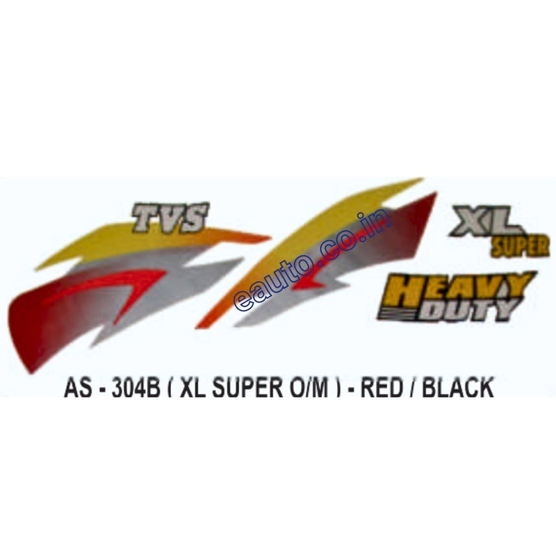Graphics Sticker Set for TVS XL Super | Old Model | Red | Black Sticker