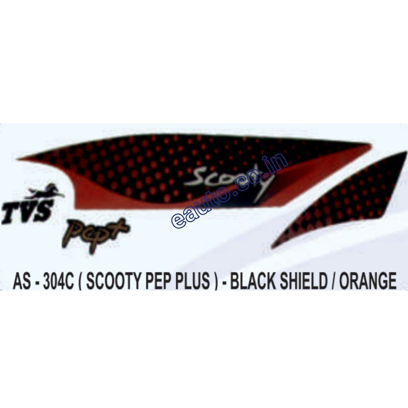 Graphics Sticker Set for TVS Scooty Pep Plus | Black Vehicle | Orange Sticker