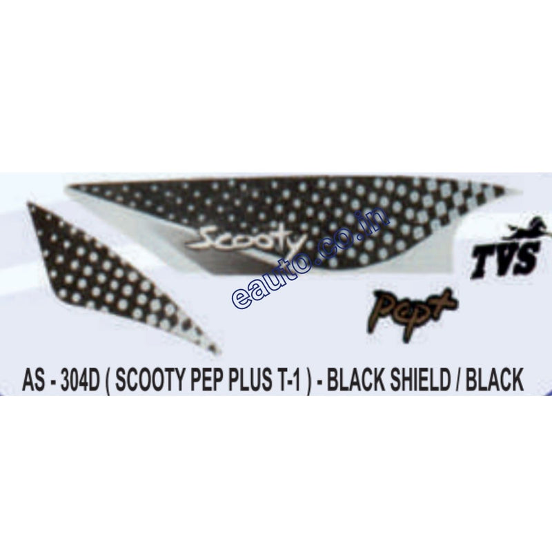 Graphics Sticker Set for TVS Scooty Pep Plus | Type 1 | Black Vehicle | Black Sticker