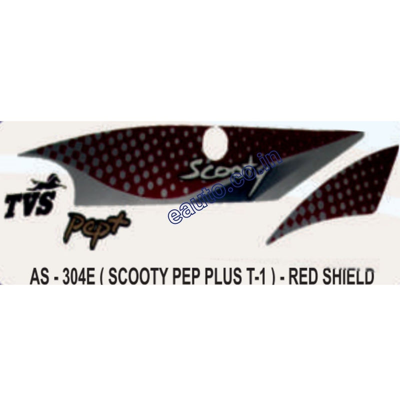 Graphics Sticker Set for TVS Scooty Pep Plus | Type 1 | Red Sticker