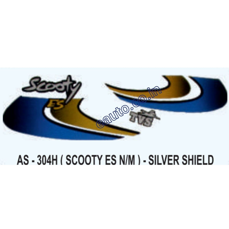 Graphics Sticker Set for TVS Scooty ES | New Model | Silver Shield Sticker