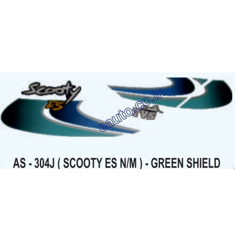 Graphics Sticker Set for TVS Scooty ES | New Model | Green Shield Sticker