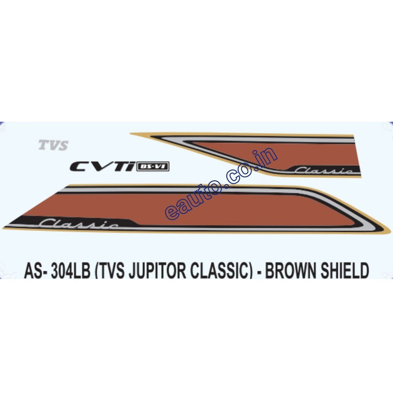 Graphics Sticker Set for TVS Jupiter Classic | Brown Vehicle | Brown Shield Sticker