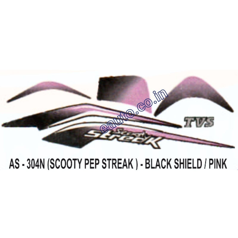 Graphics Sticker Set for TVS Scooty Pep Streak | Black & Pink Sticker