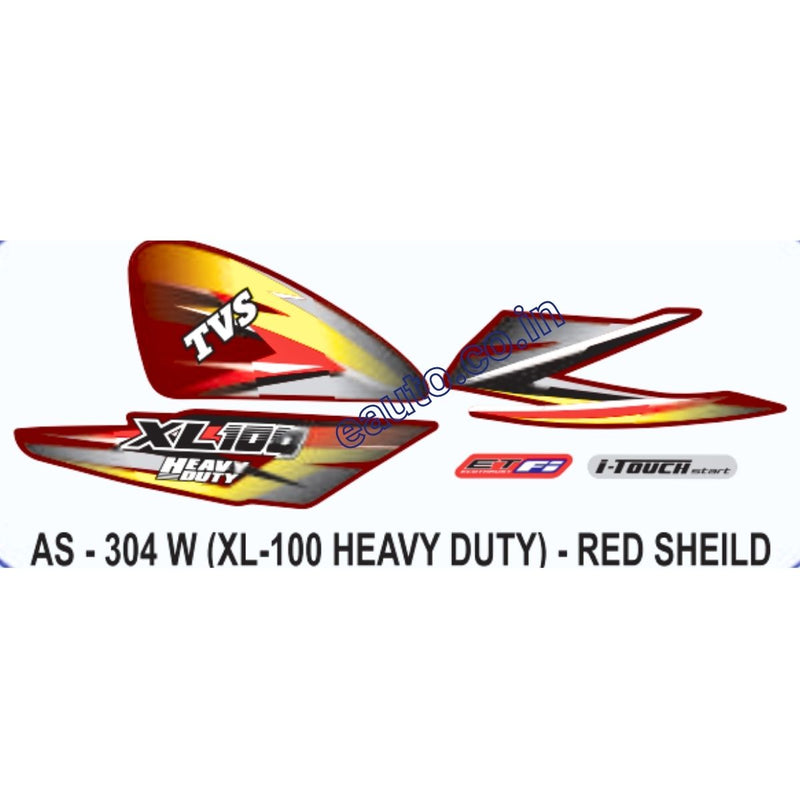 Graphics Sticker Set for TVS XL 100 FI | Heavy Duty | Red Vehicle