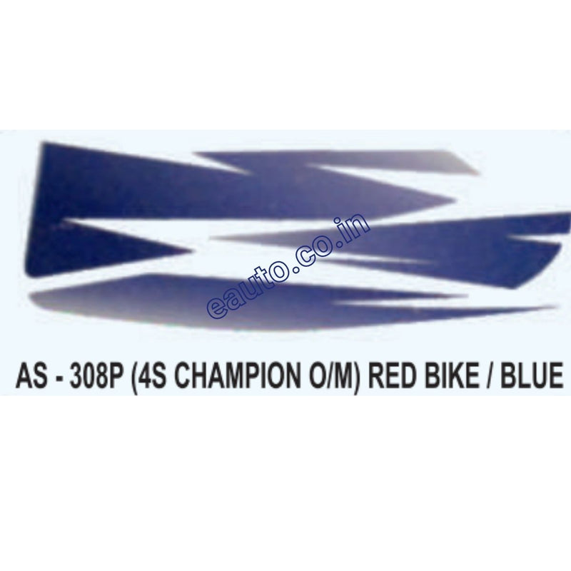 Graphics Sticker Set for Bajaj 4S Champion | Old Model | Red Vehicle | Blue Sticker