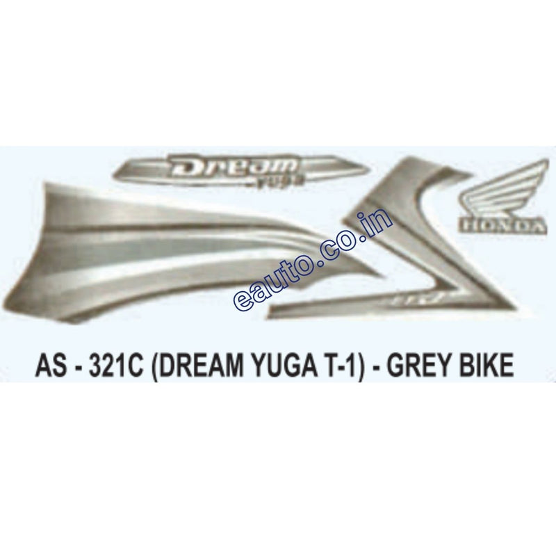 Graphics Sticker Set for Honda Dream Yuga 110 | Type 1 | Grey Vehicle