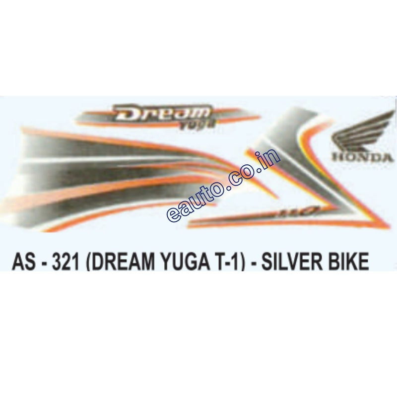 Graphics Sticker Set for Honda Dream Yuga 110 | Type 1 | Silver Vehicle