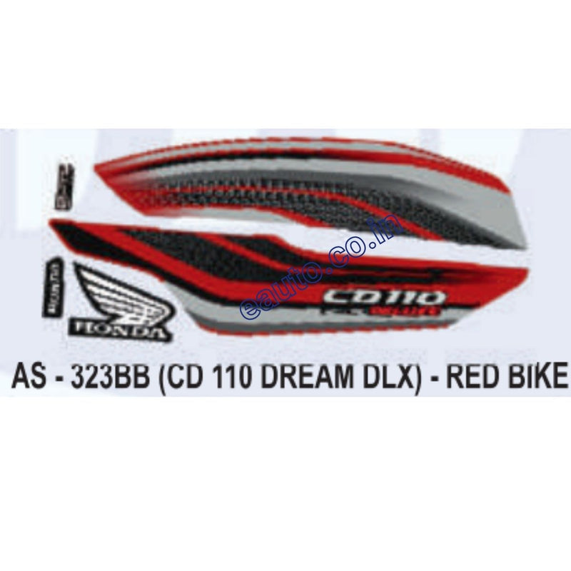 Graphics Sticker Set for Honda CD Dream 110 DLX | Red Vehicle