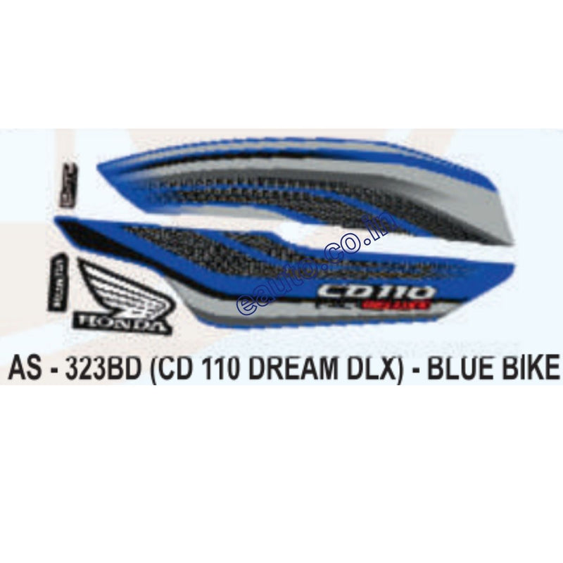 Graphics Sticker Set for Honda CD Dream 110 DLX | Blue Vehicle