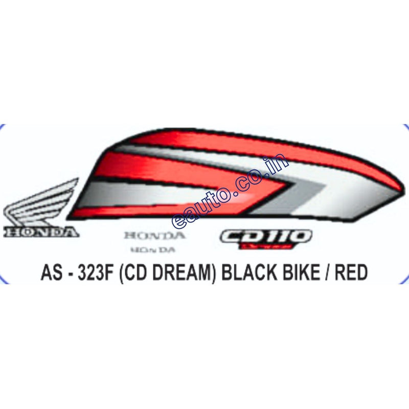 Graphics Sticker Set for Honda CD 110 Dream | Black Vehicle | Red Sticker