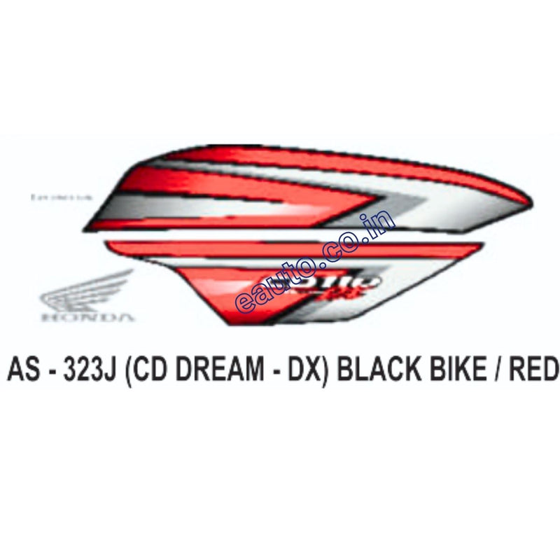 Graphics Sticker Set for Honda CD 110 Dream DX | Black Vehicle | Red Sticker