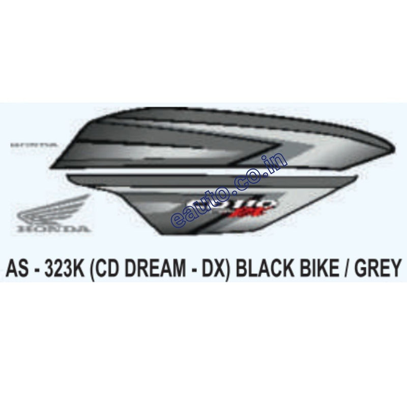 Graphics Sticker Set for Honda CD 110 Dream DX | Black Vehicle | Grey Sticker