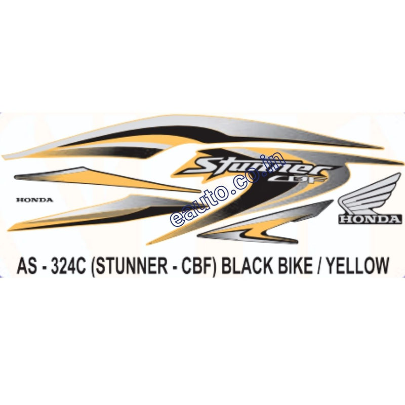 Graphics Sticker Set for Honda CBF Stunner | Black Vehicle | Yellow Sticker