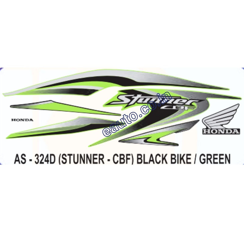 Graphics Sticker Set for Honda CBF Stunner | Black Vehicle | Green Sticker
