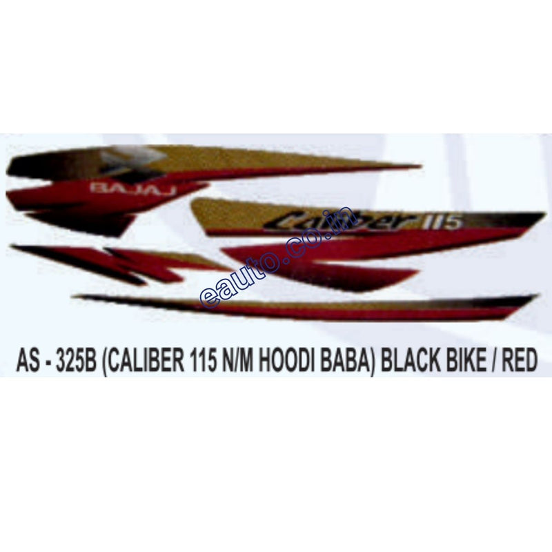 Graphics Sticker Set for Bajaj Caliber 115 | New Model | Hoodi Baba | Balck Vehicle | Red Sticker