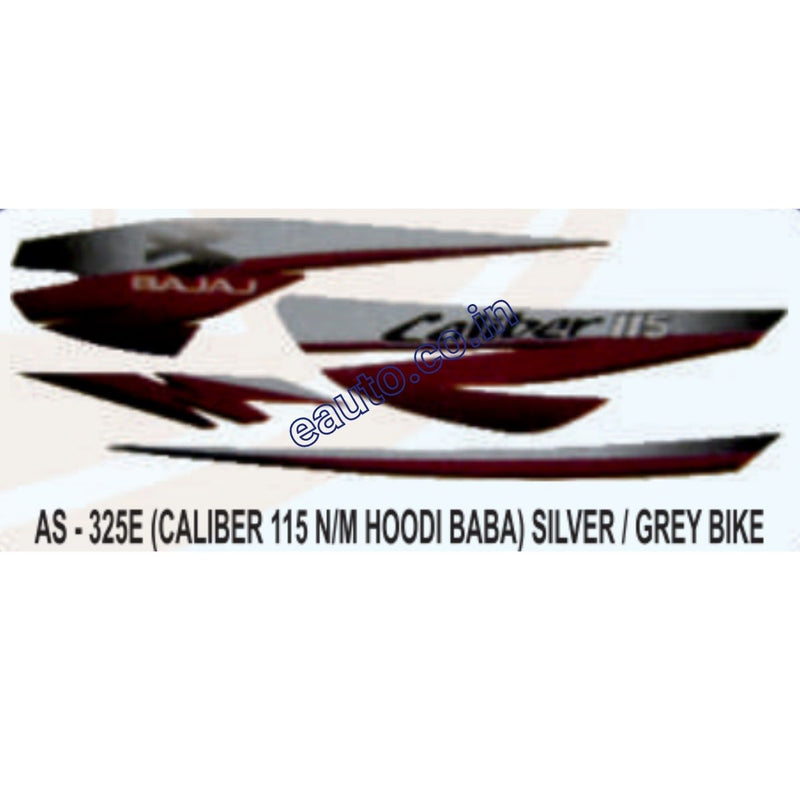 Graphics Sticker Set for Bajaj Caliber 115 | New Model | Hoodi Baba | Silver | Grey Vehicle