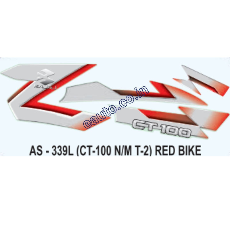 Graphics Sticker Set for Bajaj CT 100 | Type 2 | New Model | Red Vehicle