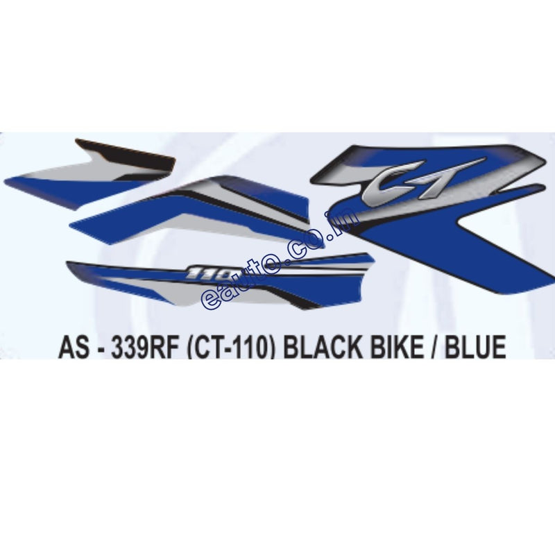 Graphics Sticker Set for Bajaj CT 110 | Black Vehicle | Blue Sticker