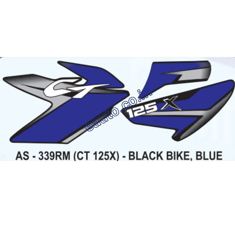 Graphics Sticker Set for Bajaj CT 125X | Black Vehicle | Blue Sticker