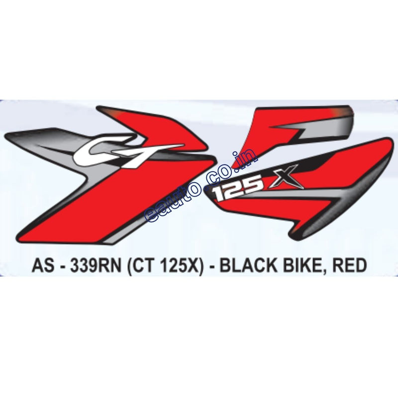 Graphics Sticker Set for Bajaj CT 125X | Black Vehicle | Red Sticker