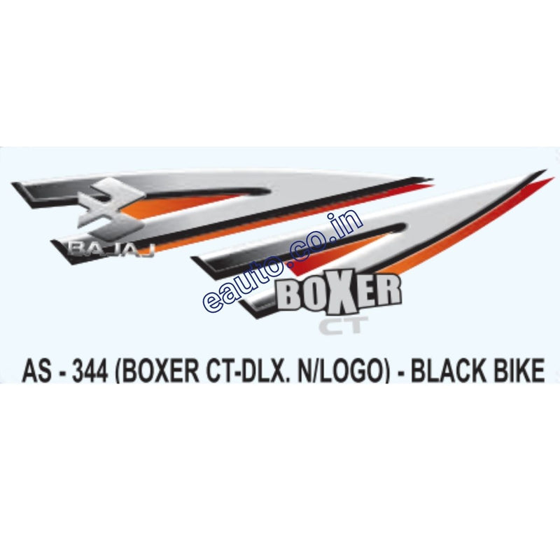 Graphics Sticker Set for Bajaj Boxer CT Deluxe | New Logo | Black Vehicle