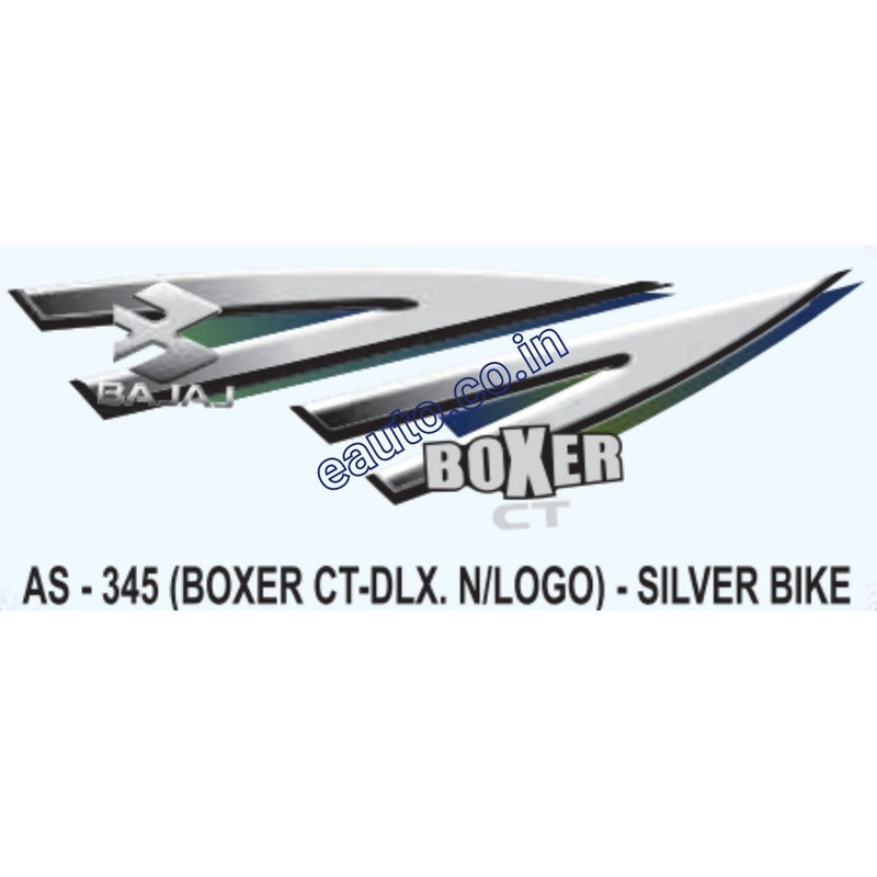 Graphics Sticker Set for Bajaj Boxer CT Deluxe | New Logo | Silver Vehicle