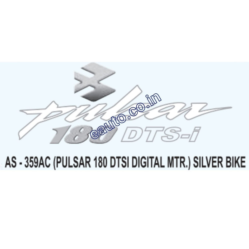 Graphics Sticker Set for Bajaj Pulsar 180CC DTSI | Digital Meter | Silver Vehicle