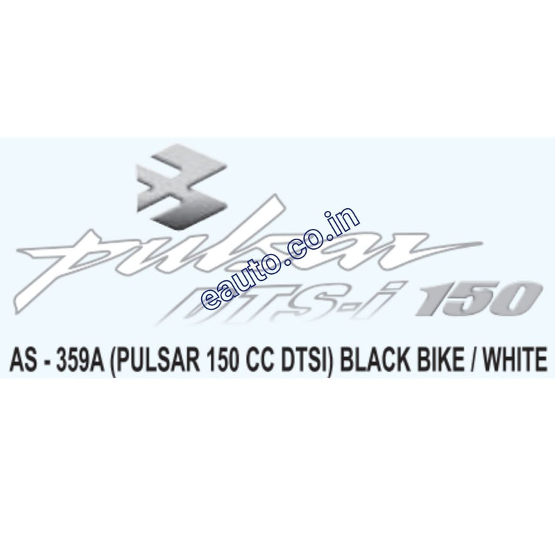 Graphics Sticker Set for Bajaj Pulsar 150CC DTSi | Analog Meter | Black Vehicle | White Sticker