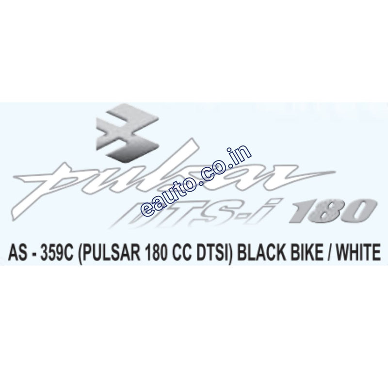 Graphics Sticker Set for Bajaj Pulsar 180CC DTSI | Analog Meter | Black Vehicle | White Sticker