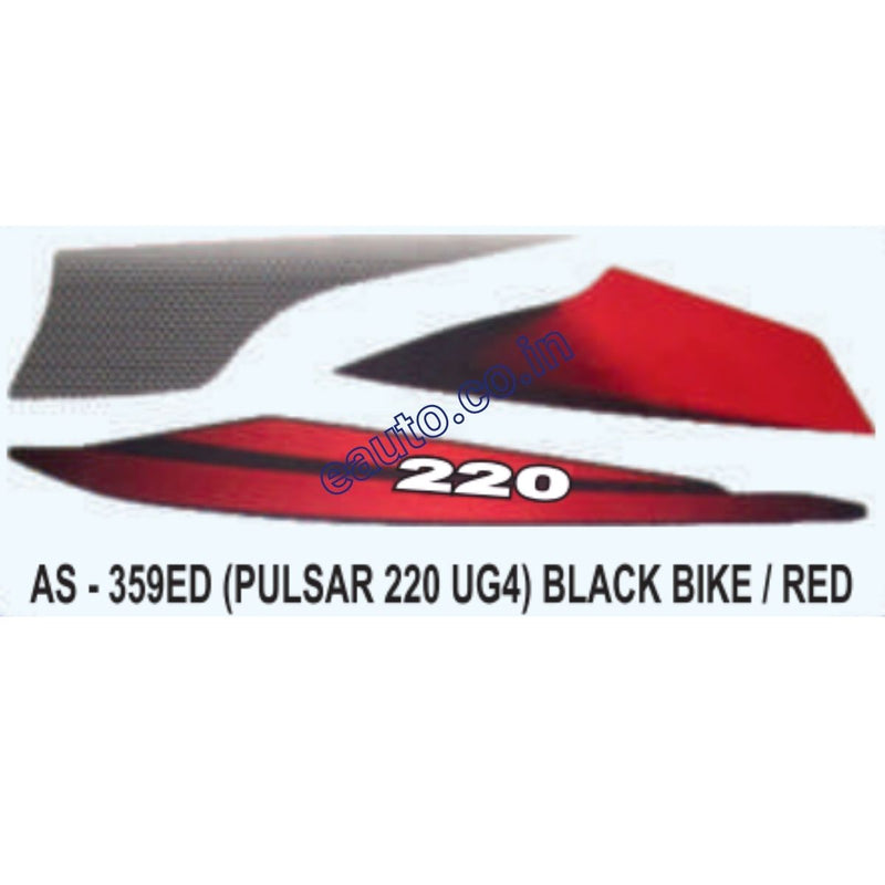 Graphics Sticker Set for Bajaj Pulsar 220 UG4 | Black Vehicle | Red Sticker