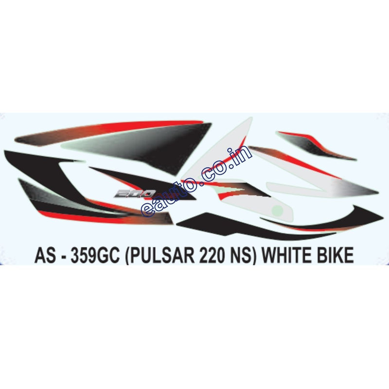 Graphics Sticker Set for Bajaj Pulsar NS 220 | White Vehicle