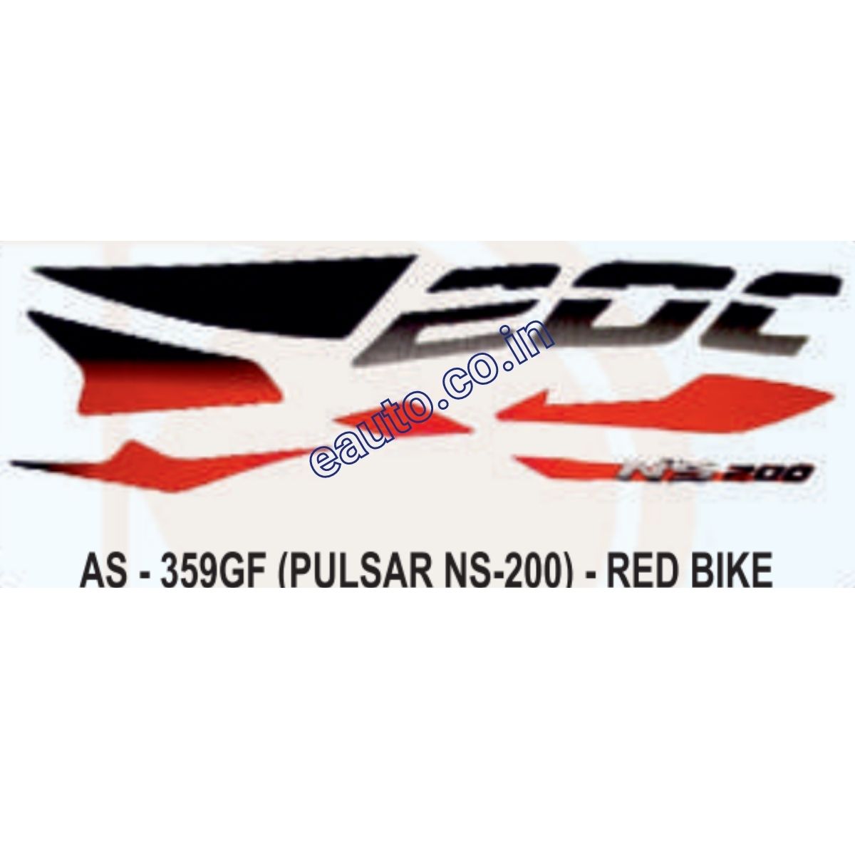 Graphics Sticker Set for Bajaj Pulsar NS 200 | Red Vehicle | Both Side