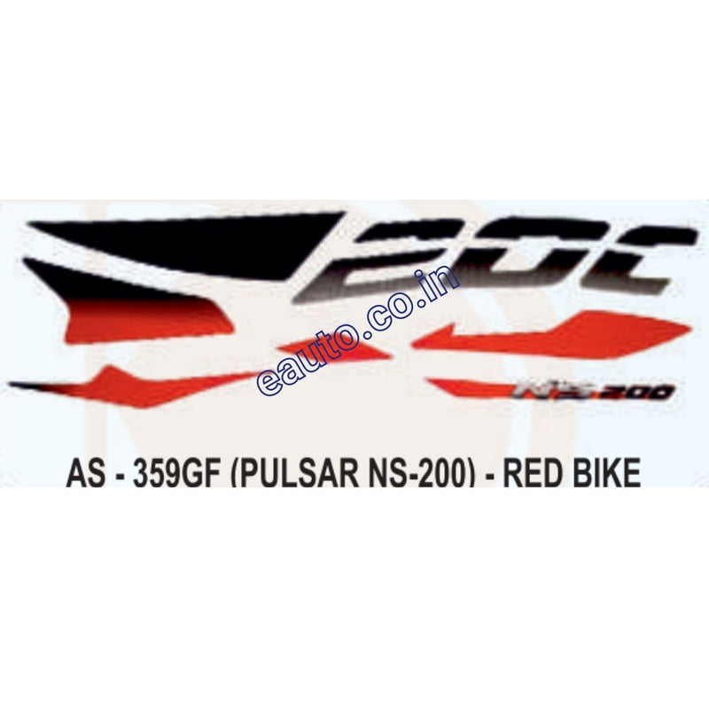 Graphics Sticker Set for Bajaj Pulsar NS 200 | Red Vehicle