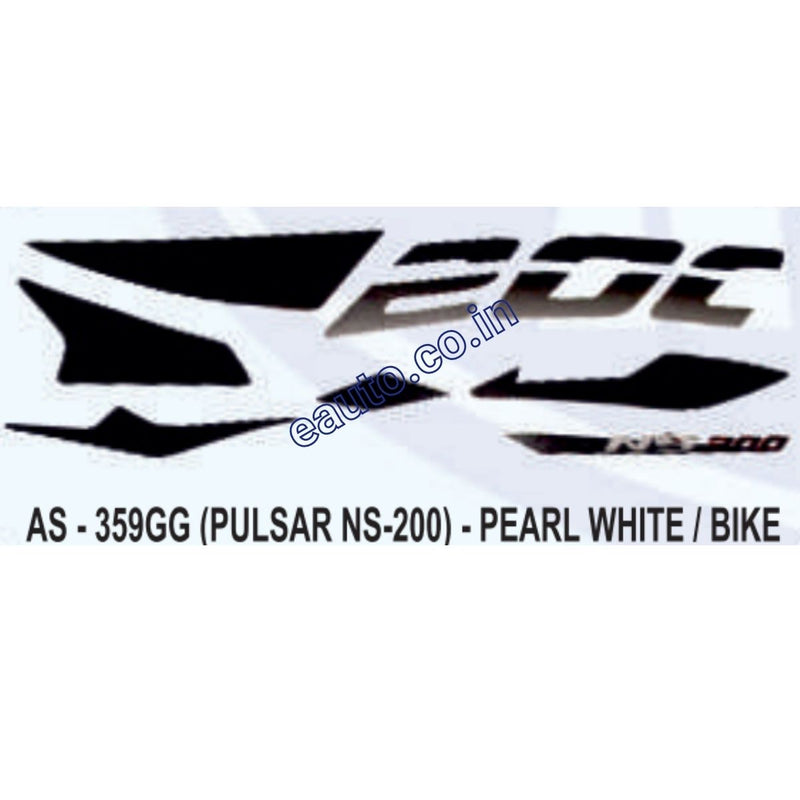 Graphics Sticker Set for Bajaj Pulsar NS 200 | Pearl White Vehicle