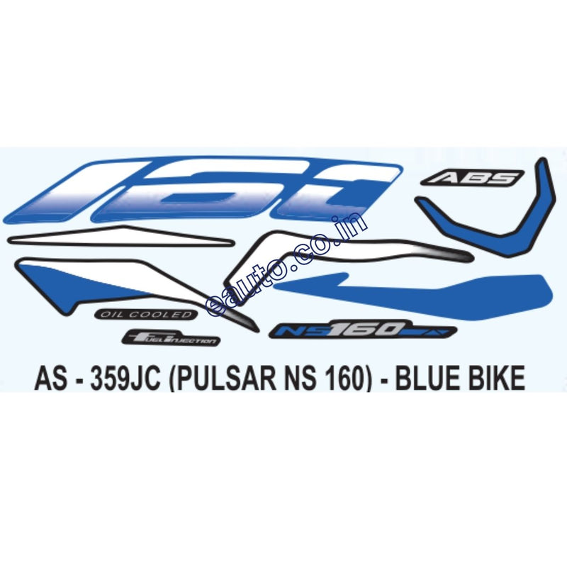 Graphics Sticker Set for Bajaj Pulsar NS 160 | ABS | Blue Vehicle