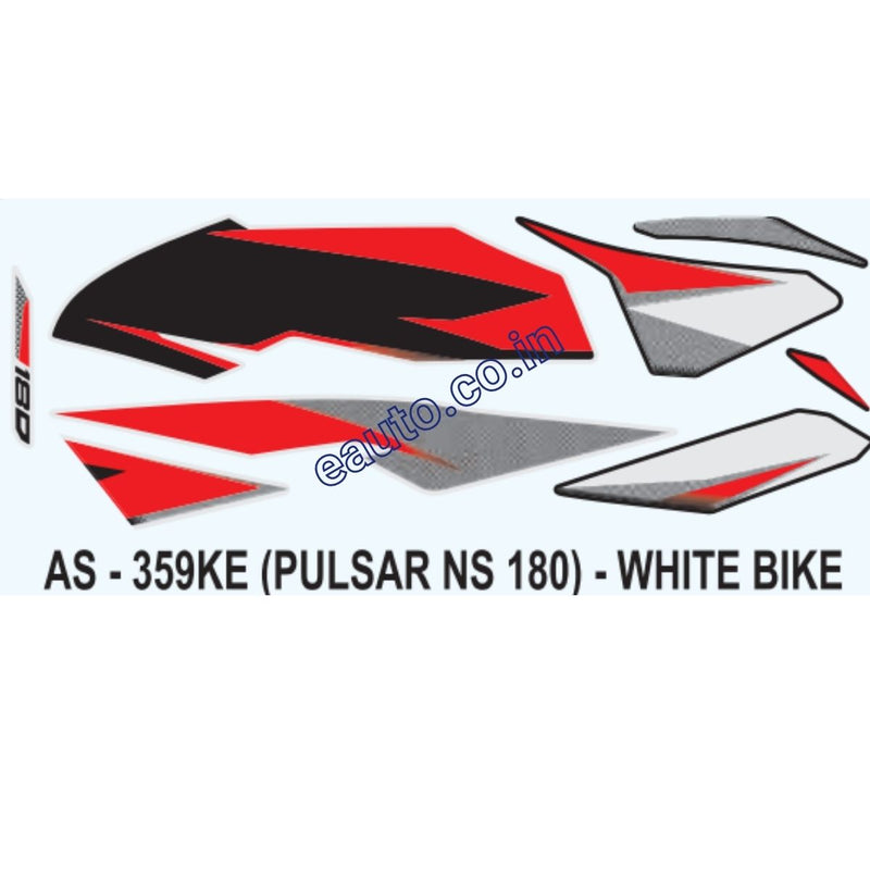 Graphics Sticker Set for Bajaj Pulsar NS 180 | White Vehicle