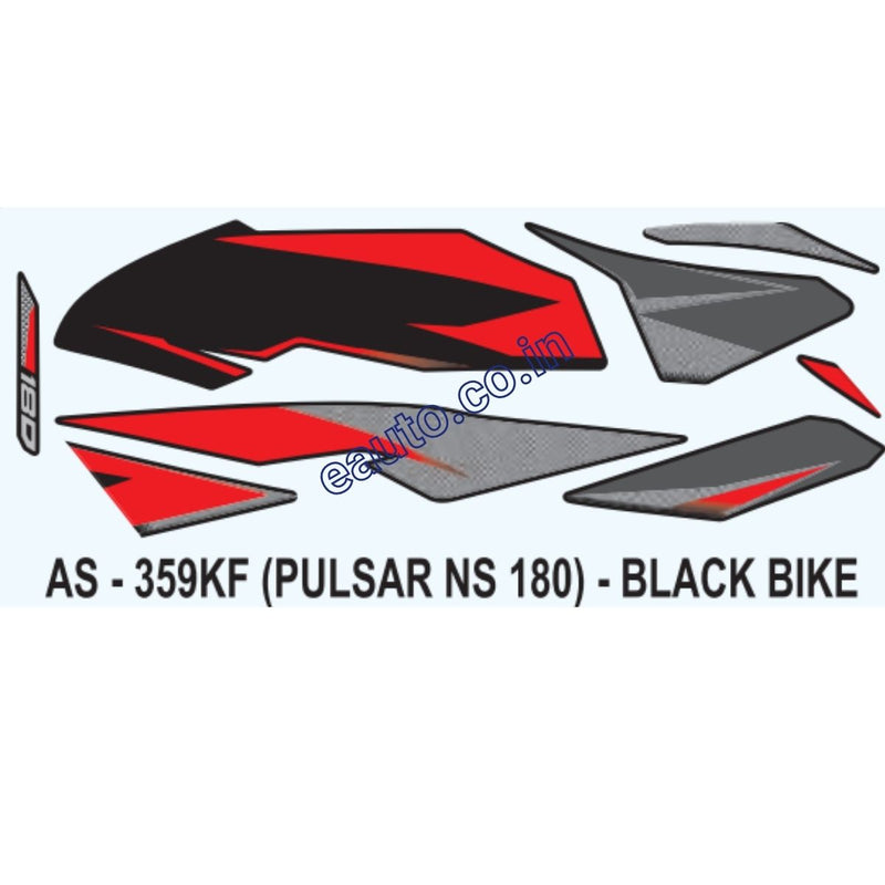 Graphics Sticker Set for Bajaj Pulsar NS 180 | Black Vehicle