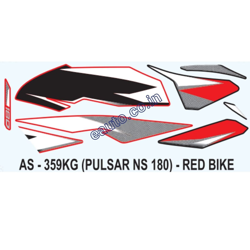 Graphics Sticker Set for Bajaj Pulsar NS 180 | Red Vehicle