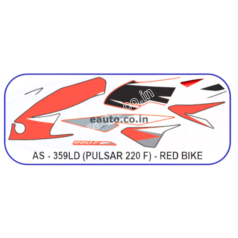 Graphics Sticker Set for Bajaj Pulsar 220 F | Red Sticker
